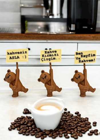 Kahve Temalı Kahverengi Ayıcık Figürleri - Görsel 2