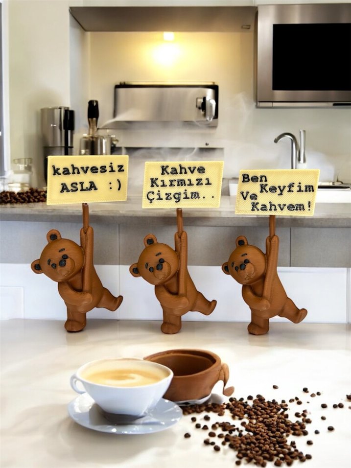 Kahve Temalı Ayıcık Figürleri - Görsel 2