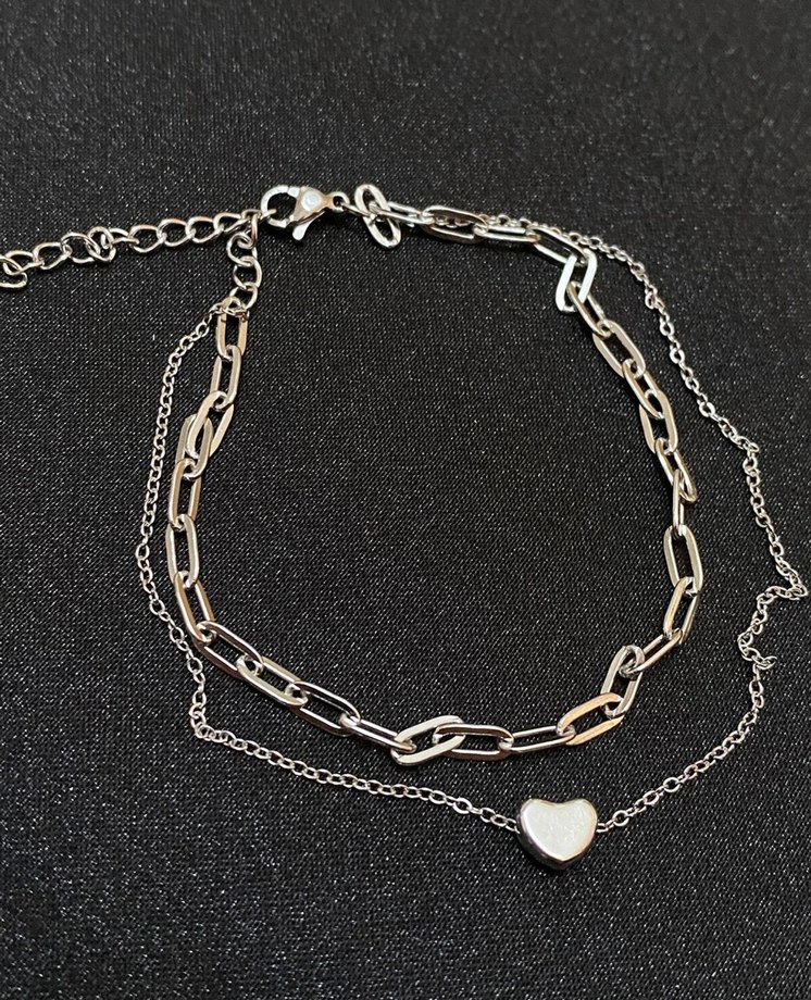 Çelik Kararmaz Gümüş Renk Halhal - Görsel 2