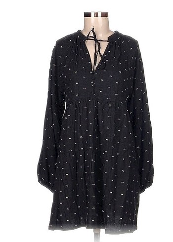 Zara Düğmeli Siyah Midi Kot Elbise iki ürün