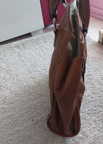 Kahverengi Deri Tokalı Kadın Çanta - Görsel 5