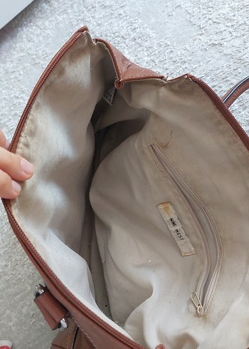 Kahverengi Deri Tokalı Kadın Çanta - Görsel 7