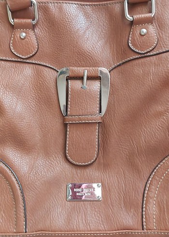 Kahverengi Deri Tokalı Kadın Çanta - Görsel 2