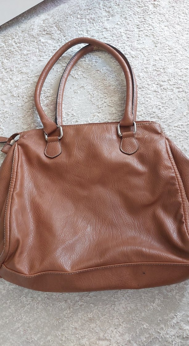 Kahverengi Deri Tokalı Kadın Çanta - Görsel 3