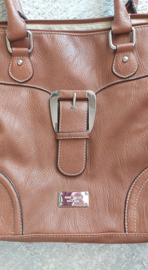 Kahverengi Deri Tokalı Kadın Çanta - Görsel 2