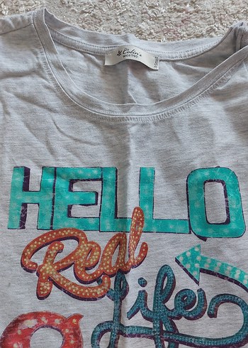 Gri Baskılı Tişört - Görsel 2