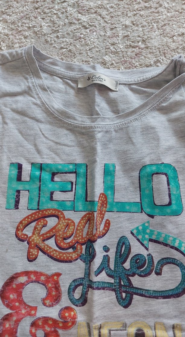 Gri Baskılı Tişört - Görsel 2