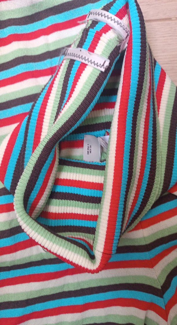 Çizgili Örgü Mini  Şort - Görsel 3