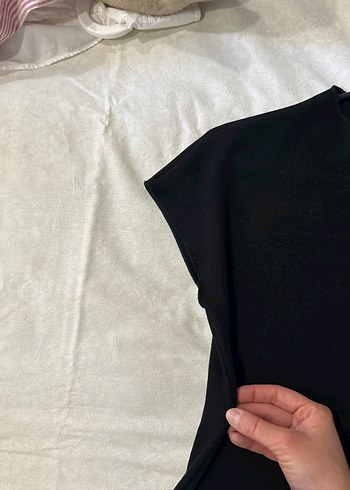 Zara Siyah Midi Triko Elbise - Görsel 4