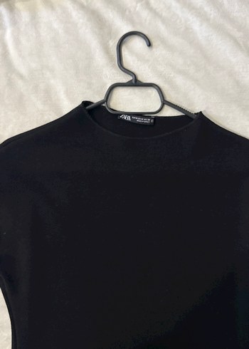 Zara Siyah Midi Triko Elbise - Görsel 2