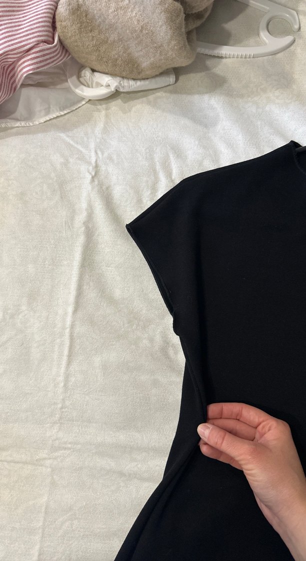 Zara Siyah Midi Triko Elbise - Görsel 4