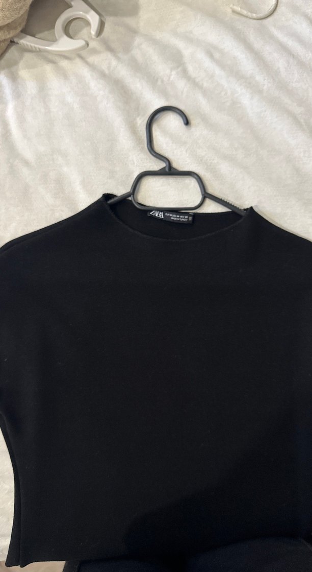 Zara Siyah Midi Triko Elbise - Görsel 2