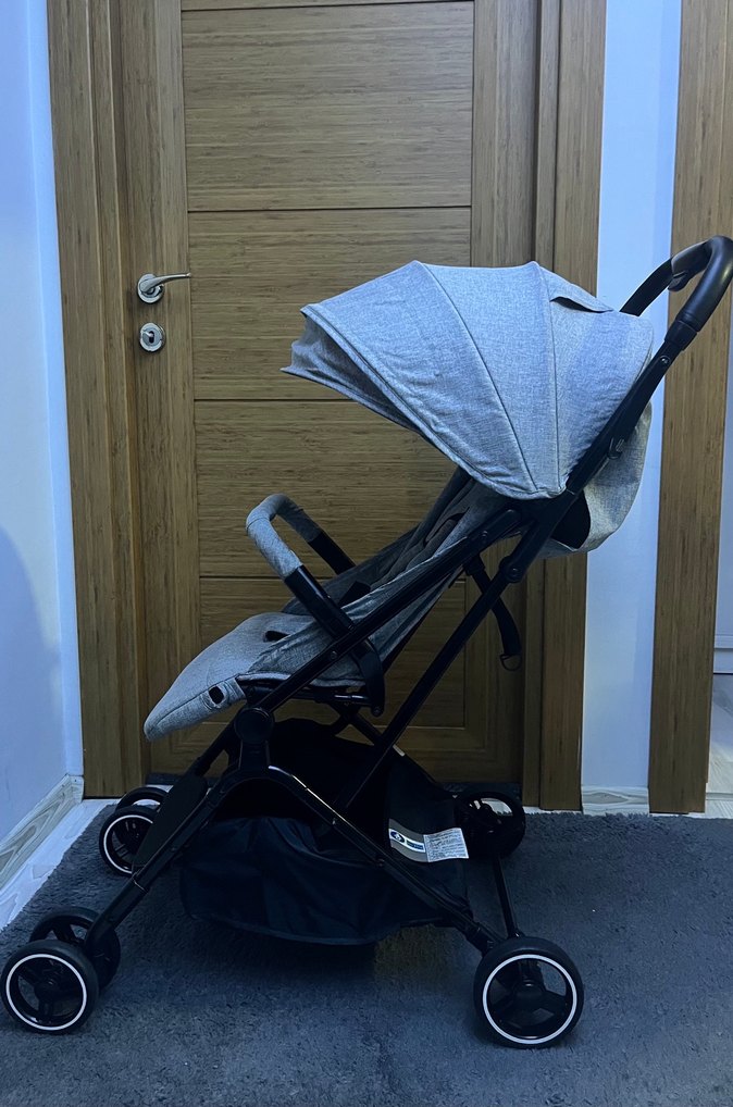 Kabin boy Gri Bebek Arabası Hafif ve Katlanabilir - Görsel 4