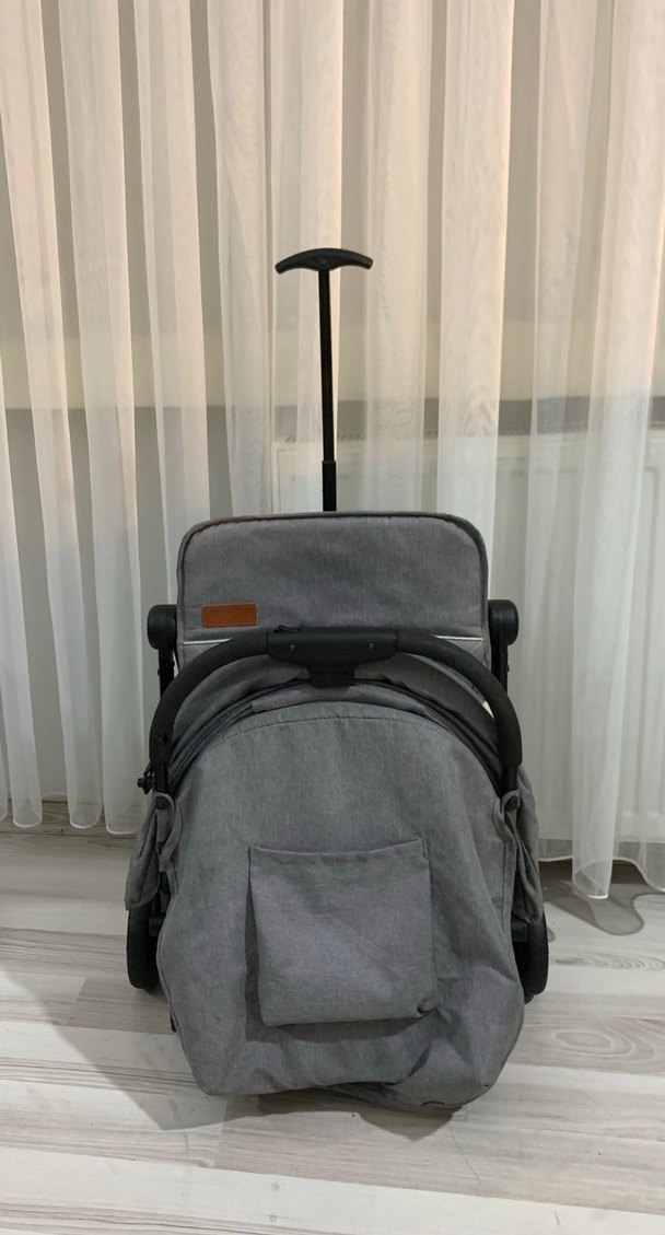 Kabin boy bebek arabası Gri Bebek Arabası Katlanabilir Tasarım - Görsel 5