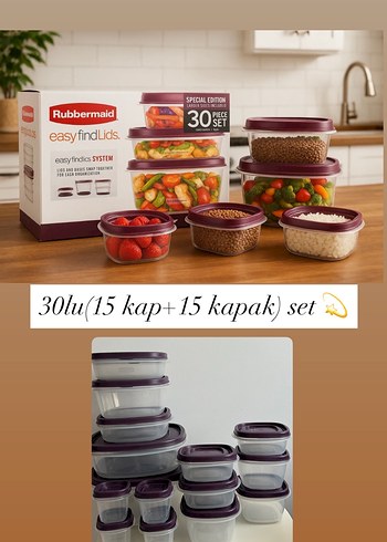 RUBBERMAİD 30 lu saklama kabı seti - Görsel 3