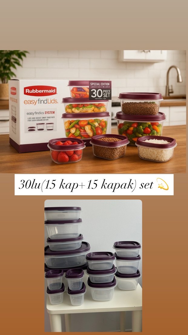 RUBBERMAİD 30 lu saklama kabı seti - Görsel 3