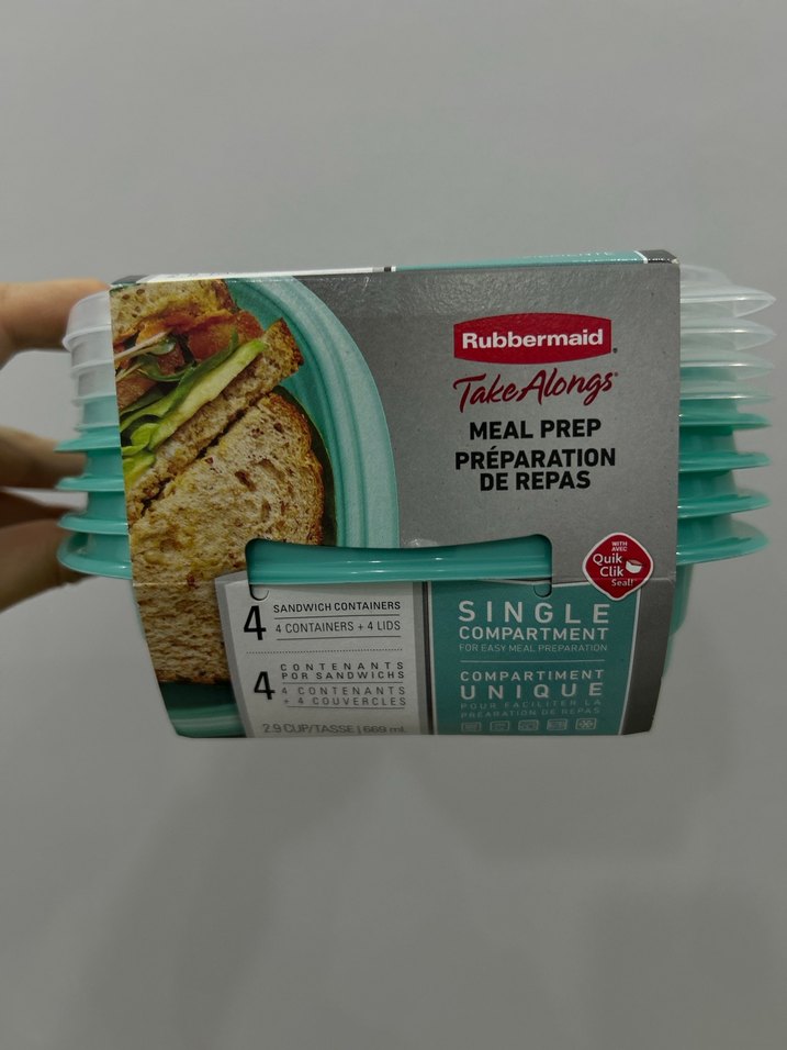 Rubbermaid Turkuaz Tek Bölmeli Yemek Kabı Seti - Görsel 2