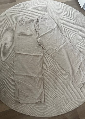 Bershka krem keten pantalon - Görsel 4