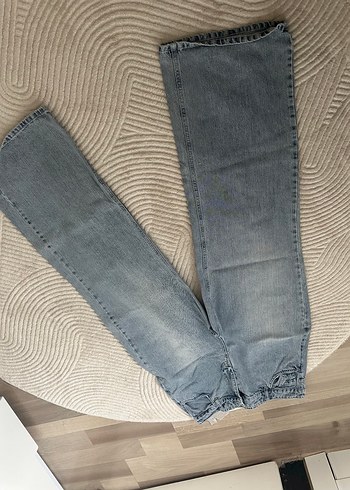 Stradivarius Mavi Bol Paça Jeans - Görsel 3