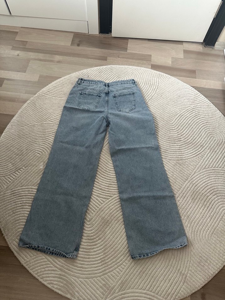 Stradivarius Mavi Bol Paça Jeans - Görsel 2
