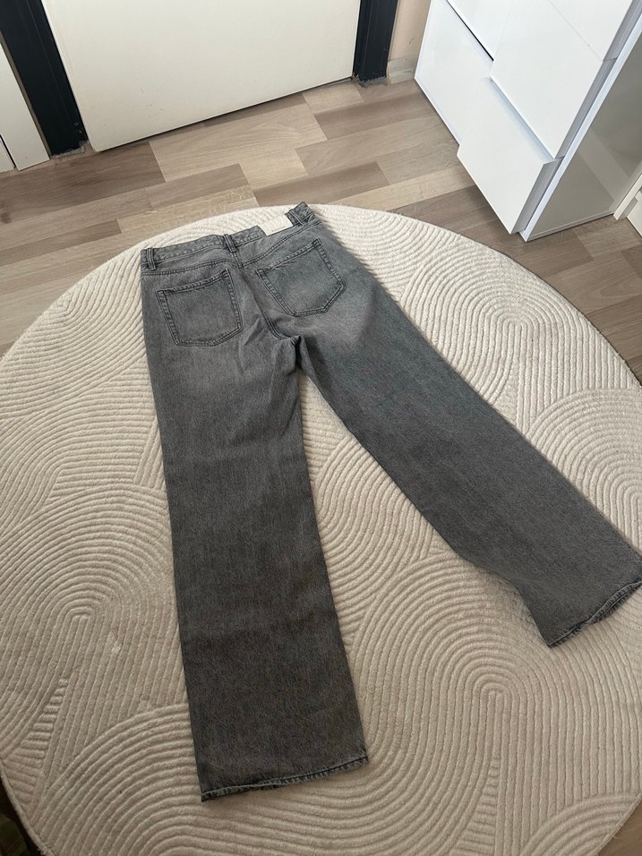Stradivarius Gri Jeans Pantolon - Görsel 3