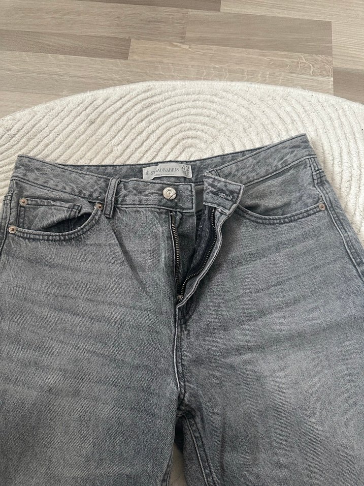 Stradivarius Gri Jeans Pantolon - Görsel 2