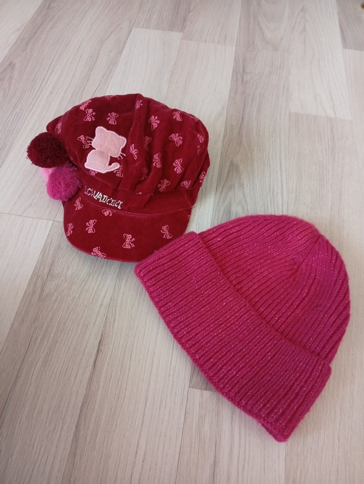 Kışlık kadife Pembe Nakışlı Çocuk Şapkası Ponponlu - Görsel 2