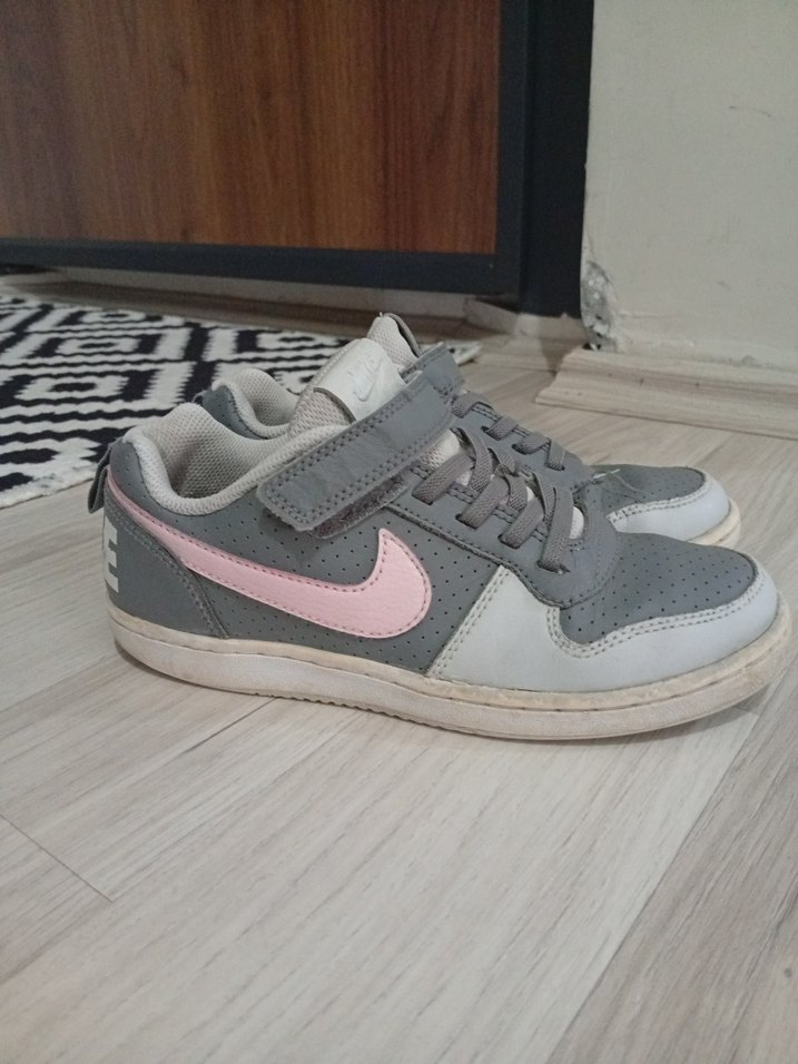 Kız Çocuk Gri Spor Ayakkabı Velcro - Görsel 5