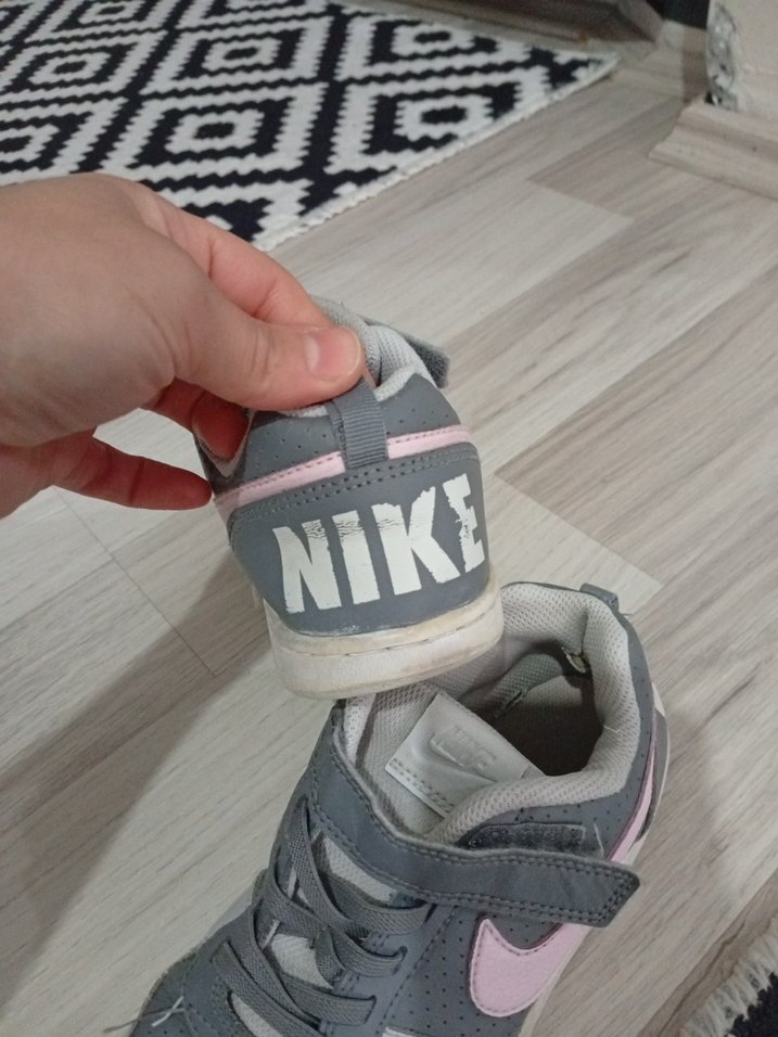 Kız Çocuk Gri Spor Ayakkabı Velcro - Görsel 3