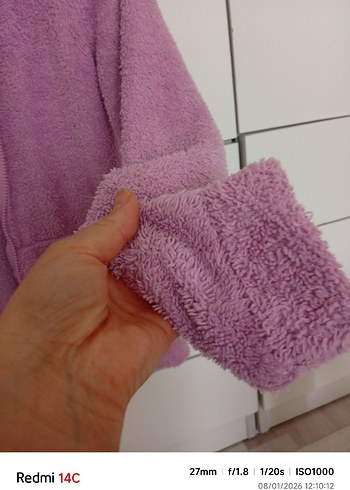 LCW Kız Çocuk Kapüşonlu Mor Fermuarlı Ceket - Görsel 6