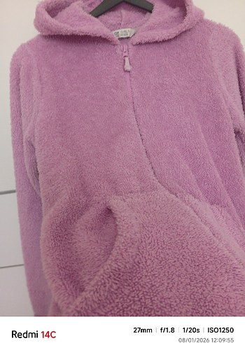 LCW Kız Çocuk Kapüşonlu Mor Fermuarlı Ceket - Görsel 4