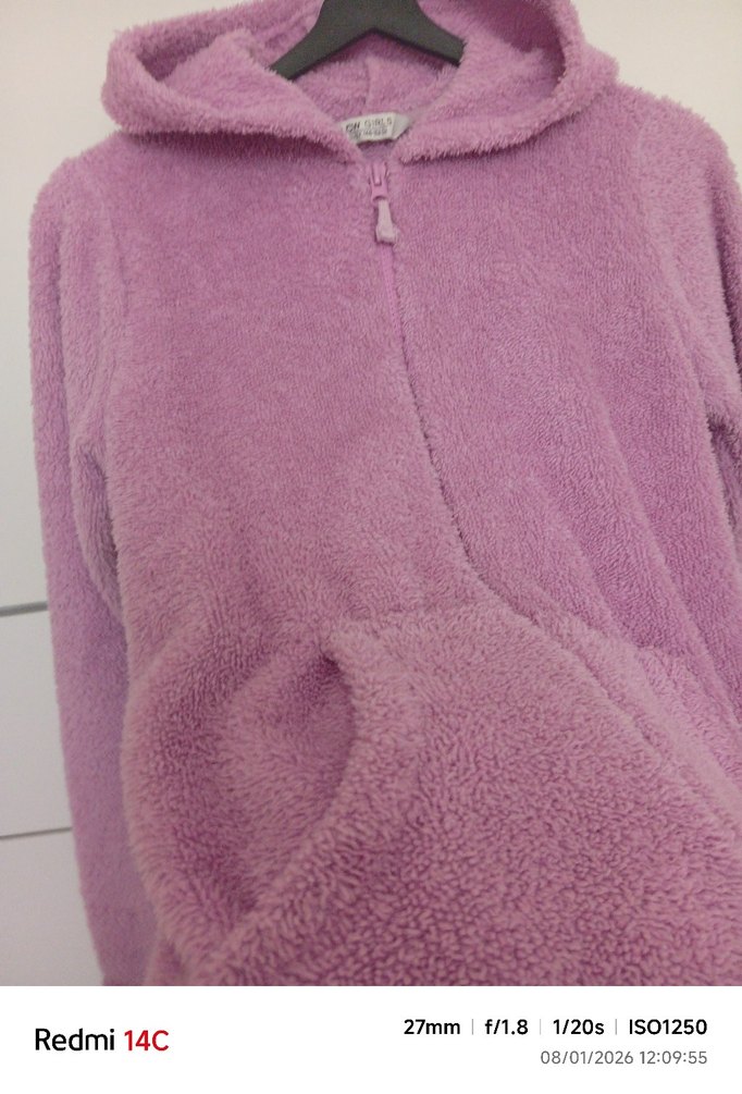 LCW Kız Çocuk Kapüşonlu Mor Fermuarlı Ceket - Görsel 4