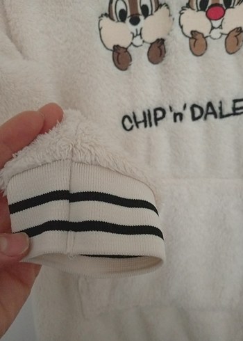 LCW Kız Çocuk Bej Peluş Sweatshirt - Görsel 3