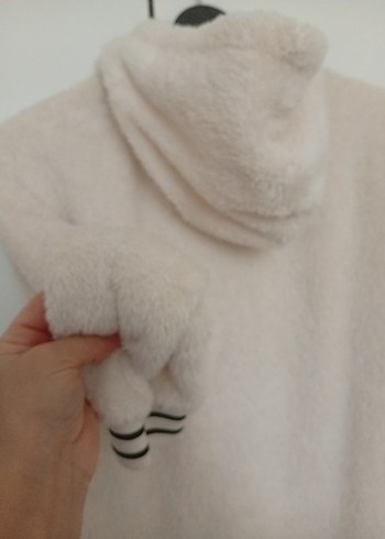 LCW Kız Çocuk Bej Peluş Sweatshirt - Görsel 7