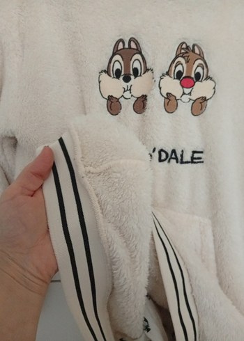 LCW Kız Çocuk Bej Peluş Sweatshirt - Görsel 5