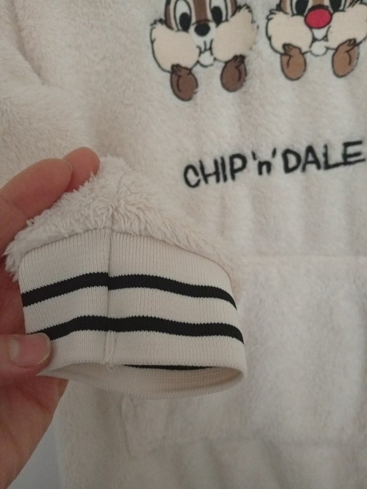 LCW Kız Çocuk Bej Peluş Sweatshirt - Görsel 3