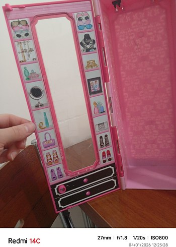 Pembe Barbie Oyuncak Gardırop - Görsel 3