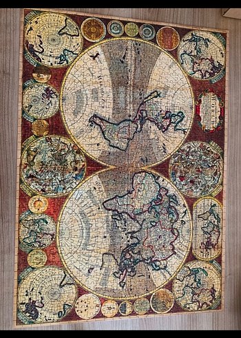 1000 Parça Antik Dünya Haritası Puzzle