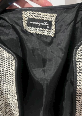 Gri Deri Kollu Fermuarlı Kadın Ceket - Görsel 4