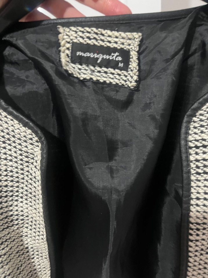 Gri Deri Kollu Fermuarlı Kadın Ceket - Görsel 4