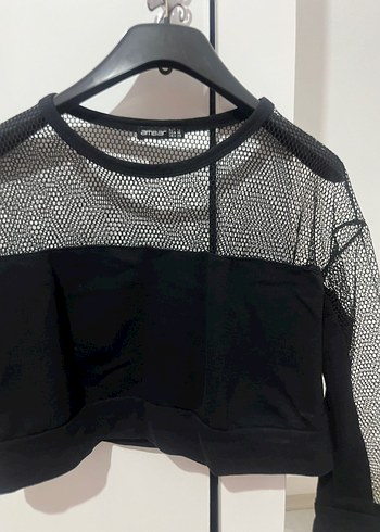 Dantel Detaylı Siyah Mini Kadın Bluz - Görsel 4