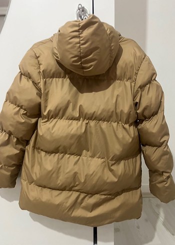 Bej Düğmeli Kadın Kışlık Mont - Görsel 5