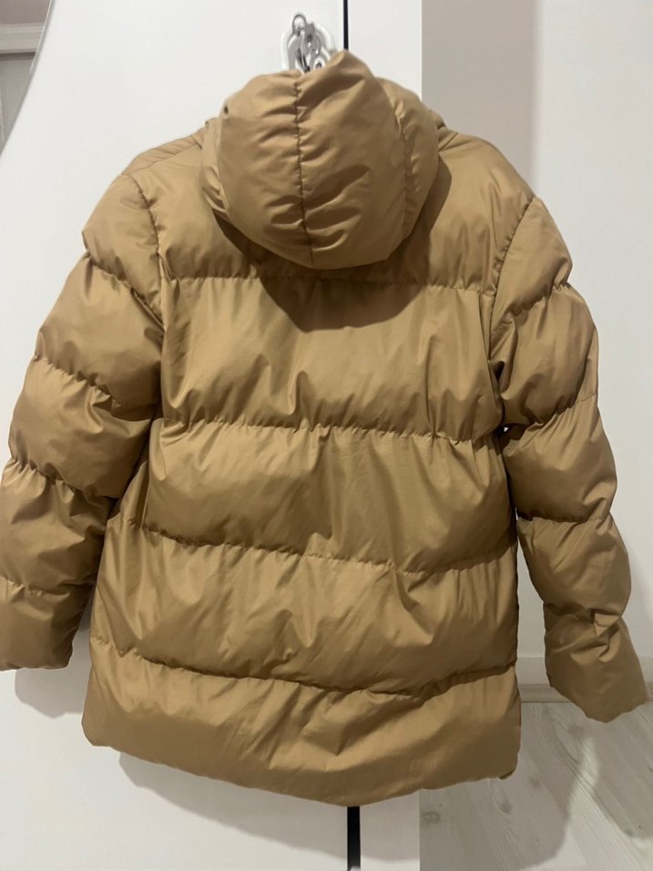 Bej Düğmeli Kadın Kışlık Mont - Görsel 5