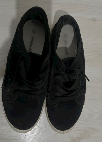 Siyah Dantel Detaylı Kadın Spor Ayakkabı - Görsel 2