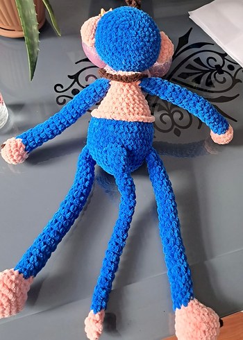 Mavi Renkli Peluş Maymun Oyuncak - Görsel 2