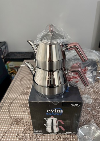 Beden gri Renk EVİM ŞAHANE ORTA BOY 304 KALİTE ÇAYDANLIK