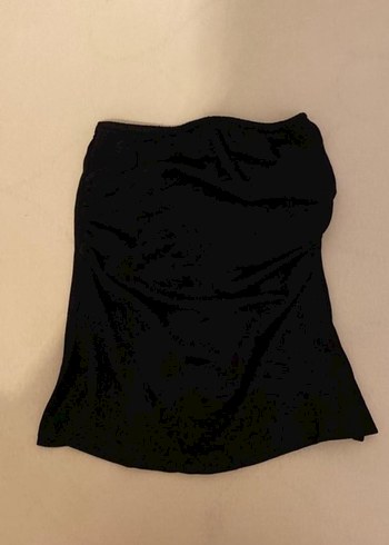 Siyah Straplez Kısa Denim Büstiyer - Görsel 2