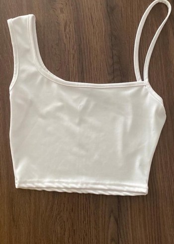 Beyaz İnce Askılı Kısa Pamuklu Atlet - Görsel 2