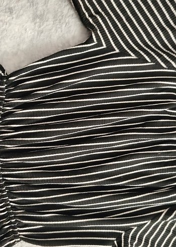 Çizgili likralı kadın tulum - Görsel 2
