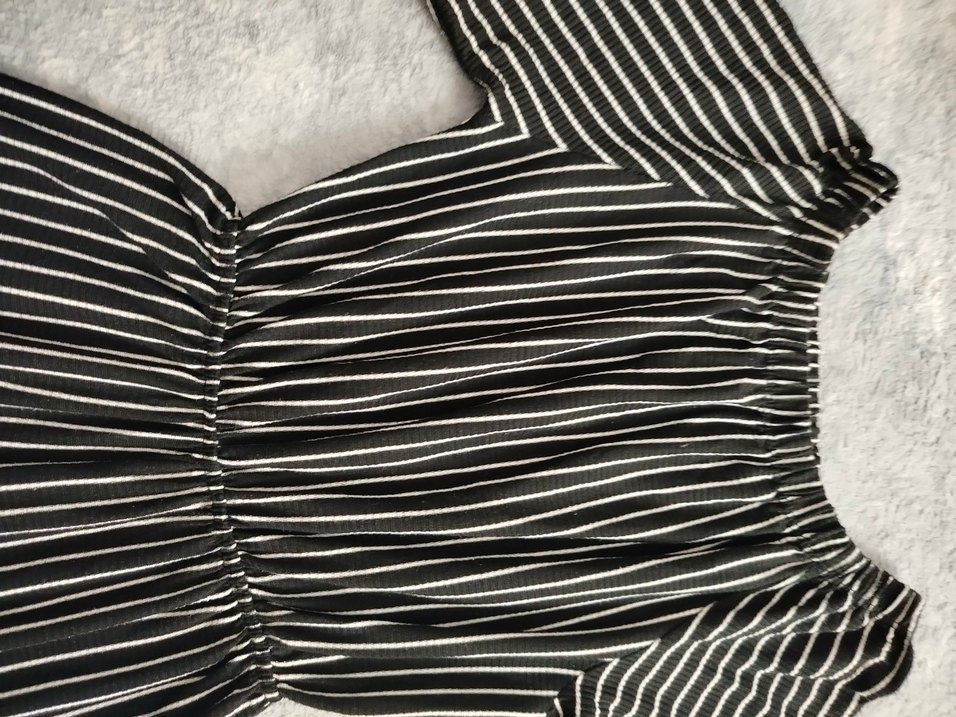 Çizgili likralı kadın tulum - Görsel 2